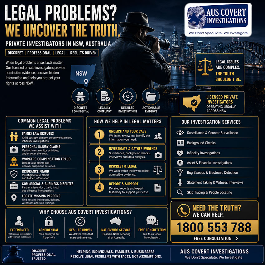 Private Investigators and Legal Problems in NSW, Australia